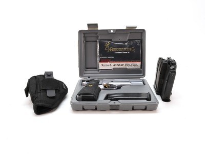 Browning Hi-Power 9mm Luger – Silver Chrome Collectible Pistol - Image 9 of 9