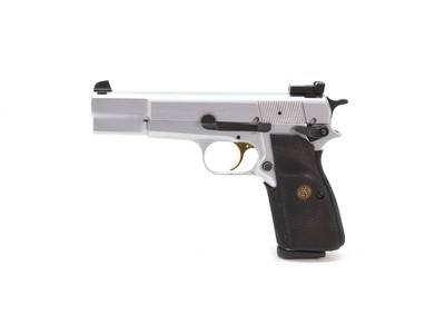 Browning Hi-Power 9mm Luger – Silver Chrome Collectible Pistol - Image 3 of 9