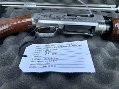 NEW Winchester Model 12 Limited Edition Ducks Unlimited with Fancy wood in 20 gauge - Image 13 of 13