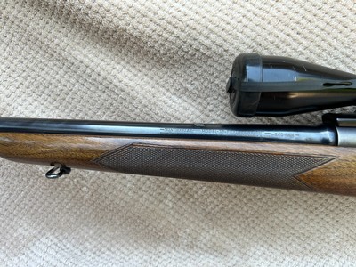 Pre-64 Winchester Model 70 243 in Featherweight, 22” barrel with Bausch and Lomb scope with Kuharsky mount. - Image 8 of 15