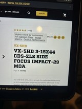 Leupold VX-5HD – 3-15 X 44mm CDS-ZL2 Side focus Imapct-29 recticle, MOA 30mm main tube. - Image 2 of 15