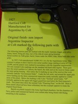 1927 Hartford Colt - Argentine 1 of 10,000- 98% original blue finish !! .45ACP - 12 of 13