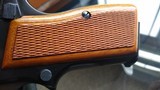 Browning Hi Power, Rare Belgian T-Series Tangent Sight with red backed grips.Near 100% with original pouch. - 5 of 15