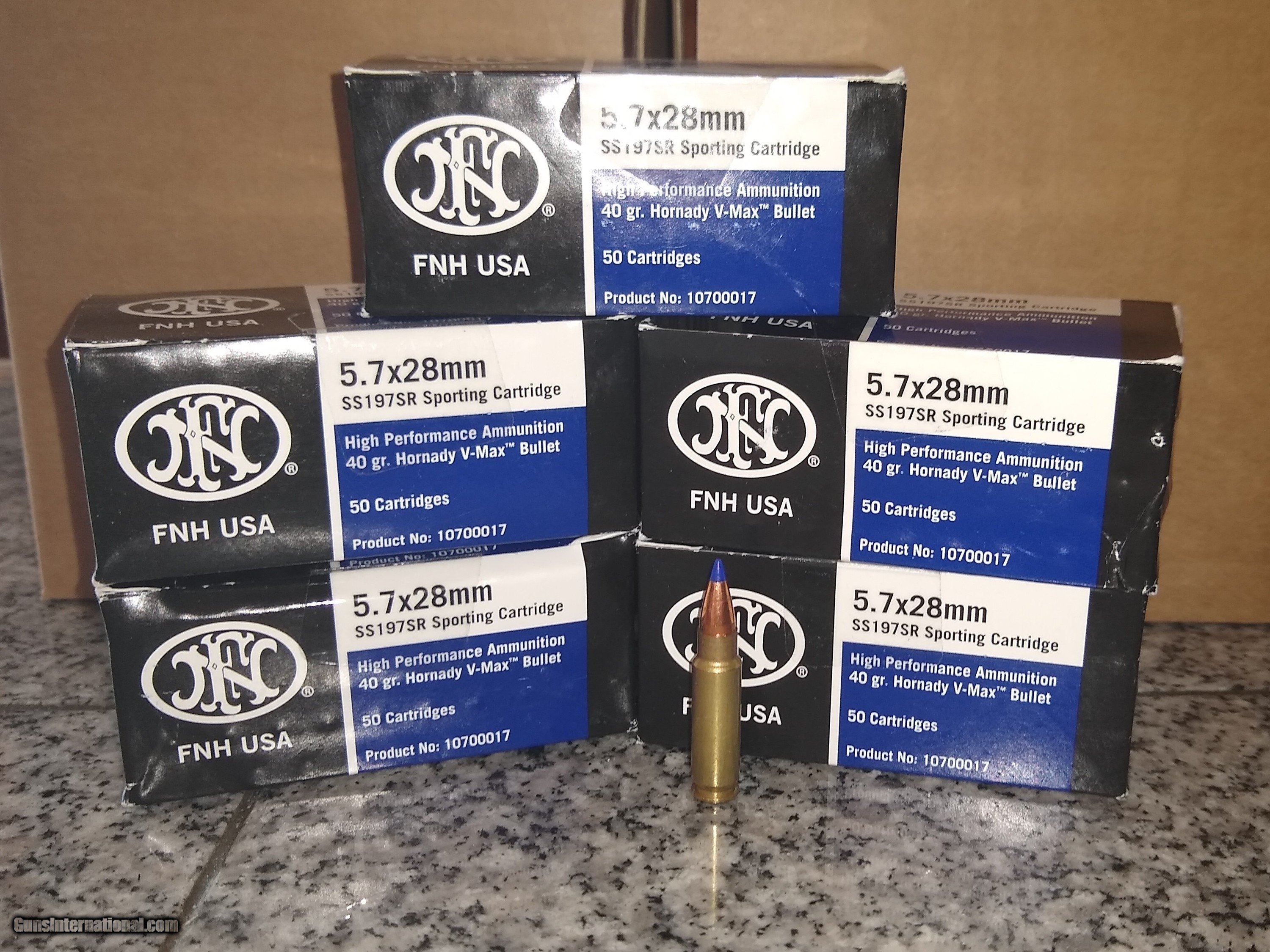 Fnh 57x28 Ss197sr Blue Tip Ammo 250rds