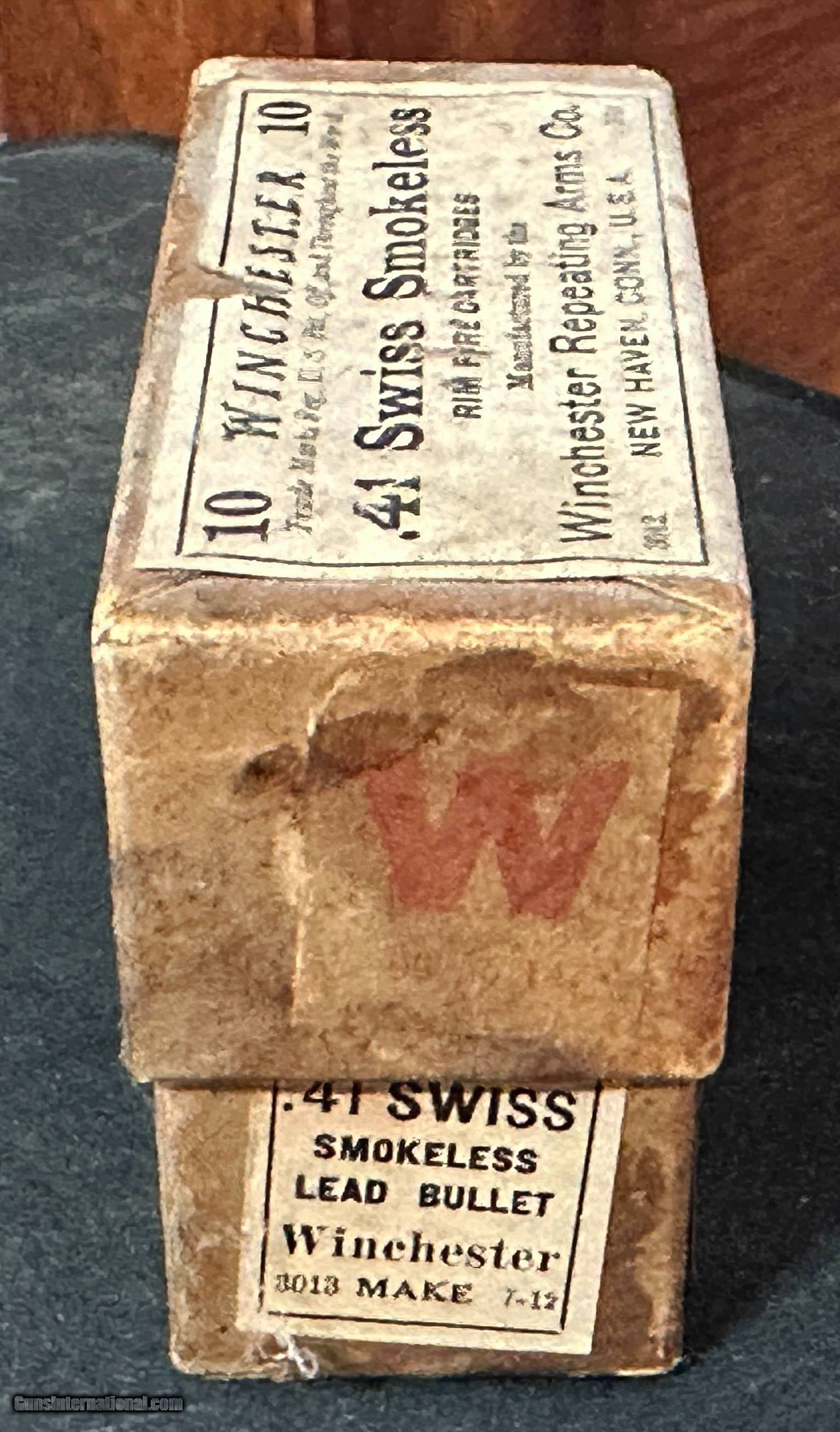 Winchester .41 Swiss Smokeless Rim Fire Cartridges