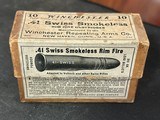 Winchester .41 Swiss Smokeless Rim Fire Cartridges - 1 of 7
