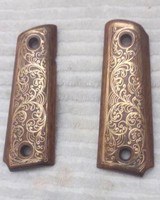 ARTISIAN HANDCRAFTED 1911 BRASS INLAY WALNUT GRIPS - 5 of 10