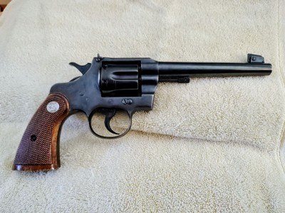 COLT OFFICERS TARGET MODEL 38 SPECIAL, 6” HEAVY BARREL, w/ COLT 