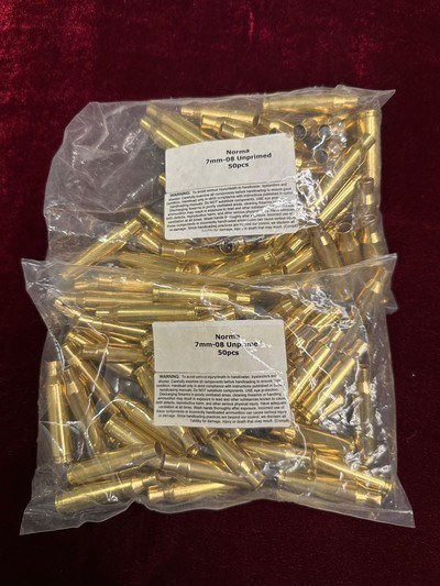 7MM/08 Brass Norma & Nosler New Sealed Unopened Bags