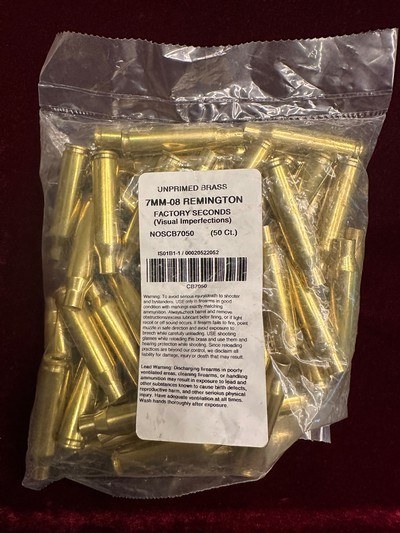 7MM 08 New Nosler Brass Factory Sealed Bag