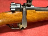 Mauser 98, Claw mount, Vintage 1940's scope, Double set triggers, Scroll engraving, Full length rib, 9mm Mauser - 2 of 17