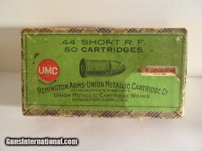UMC REMINGTON ARMS
UNION METALLIC CARTRIDGE CO. .44 SHORT RF
50 ROUNDS