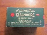 REMINGTON VINTAGE 25 REM AMMO TWO BOXES - 1 of 2