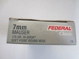FEDERAL CLASSIC 7MM MAUSER 175 GRAIN - 2 of 2