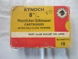 KYNOCH 8MM MANNLICHER-SCHONAUERAMMO BOX OF TEN - 1 of 4