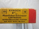 KYNOCH 8MM MANNLICHER-SCHONAUER
AMMO BOX OF TEN - 2 of 4