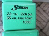 SIRRRA 224 DIA 55 GRAIN SEMI POINTED 5 BOXES AVALIBLE - 1 of 1