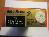 FEDERAL GOLD MEDAL 45 AUTO 185 GR FMJ - 2 of 2
