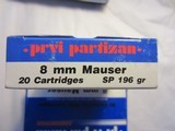 PRVI PARTIZAN 8MM MAUSER 196 GRAIN S.P. - 2 of 2