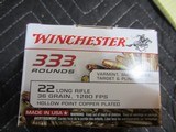 WINCHESTER BRAND 22 L.R. AMMO 333 ROUNDS PER CARTON - 2 of 2