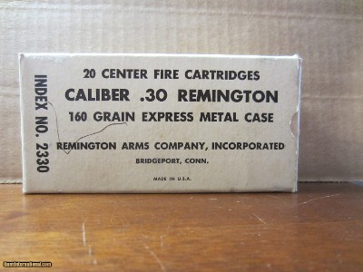 Caliber .30 Remington Center Fire Cartridges