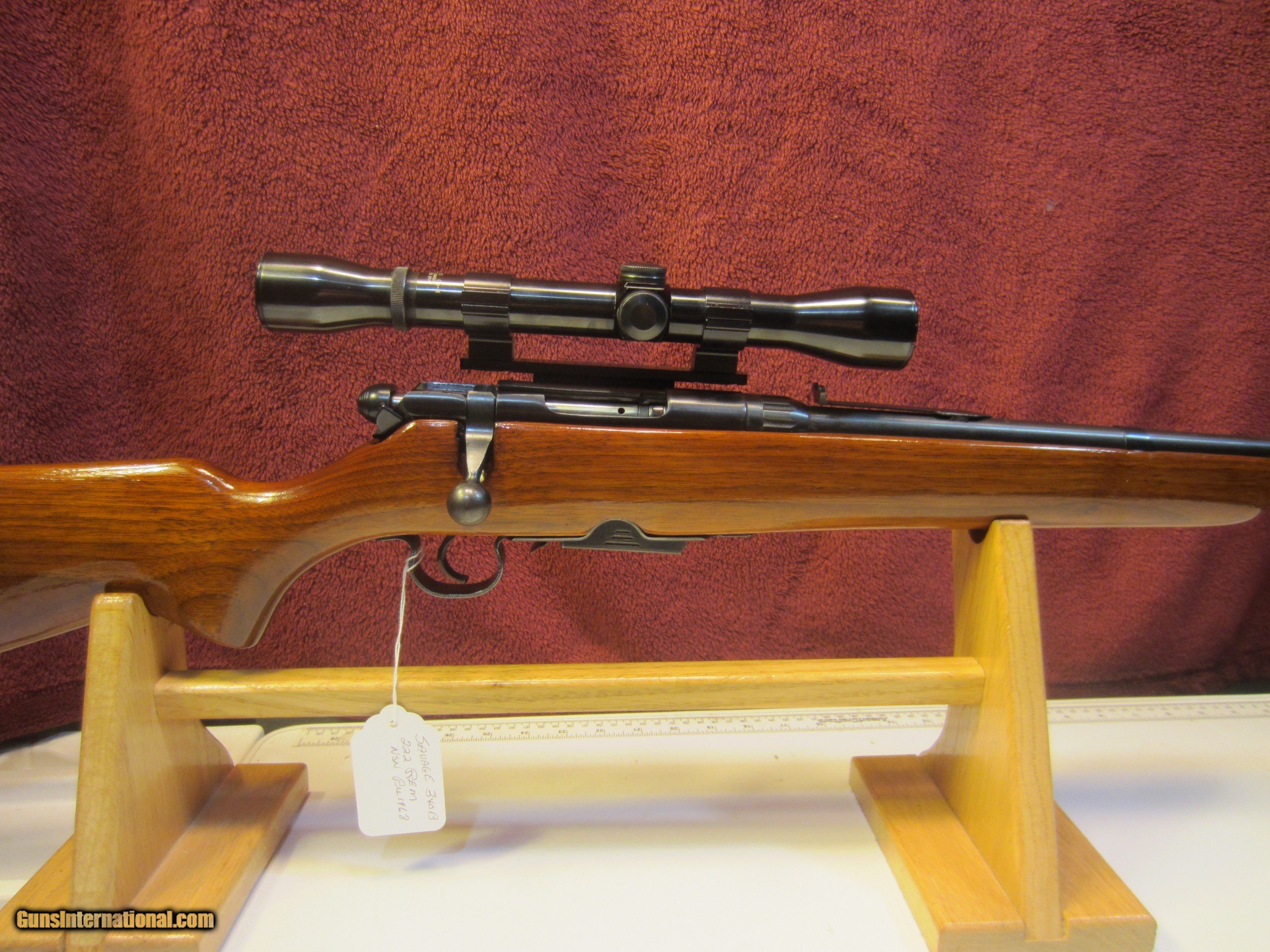 SAVAGE MODEL 340B CALIBER 222 REM WITH WEAVER K4 SCOPE