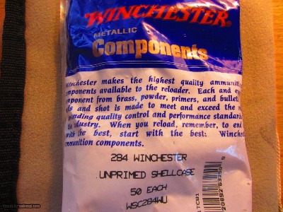 NEW WINCHESTER UNPRIMED BRASS 284 WIN BAG OF 50