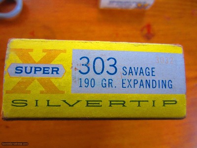 WESTERN SUPER X 303 SAVAGE
190 GRAIN SILVER TIP
BOX OF 20 ROUNDS