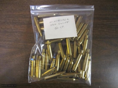 Winchester 220 Swift 50 Count Unprimed