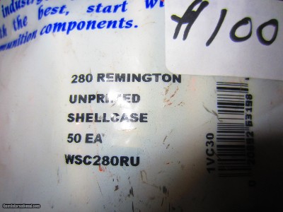 Winchester Metallic Components 280 Remington 50 Count Unprimed