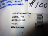 Winchester Metallic Components 280 Remington 50 Count Unprimed