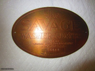 SAVAGE BRASS
PLATE MARKED SAVAGE