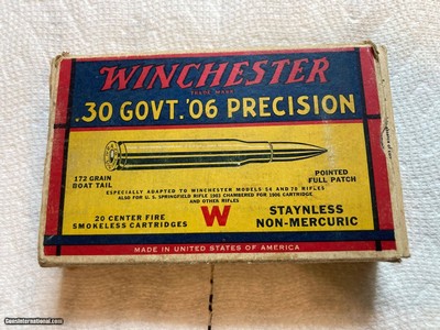 Antique Ammo Winchester .30 Govt '06 Precision Factory Loaded