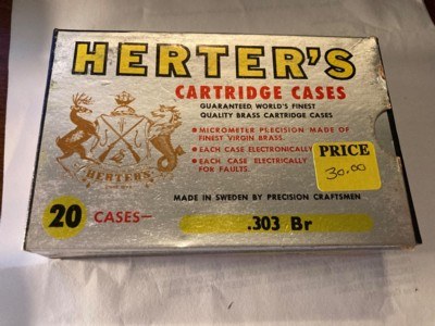 Herter's Unprimed 20 Count .303 British & one box 7x57 Mauser 20 count - Image 1 of 1