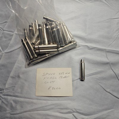 SPEER NICKEL PLATED 338 WIN60 PER BAG - Image 1 of 4