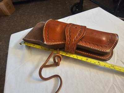 Boss Leather Western Toolled Leather Single Action Holster - Image 6 of 9