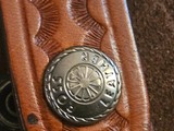 Boss Leather Western Toolled Leather Single Action Holster - Image 4 of 9