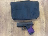 GLOCK 43 g43 with soft case stylish purple hogue grip - 1 of 7