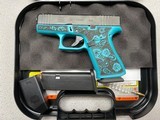 GLOCK 43X Custom Engraved Glock & Roses Handgun 3.41 Barrel Tiffany Frame - 1 of 1