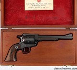 STURM, RUGER & CO., INC. SUPER BLACKHAWK 1959 YEAR MODEL 3-SCREW FLAT TOP NON-FLUTED CYLINDER W/ WOOD DISPLAY CASE - 7 of 7