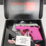 SCCY CPX-1 w/Crimson Trace Red Dot Pink/Stainless Never Fired w/2 Mags, Original Box - 1 of 5