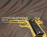 CHARLES DALY - 24K Gold & Black Chrome Plated 1911 - SKULLS & SCROLLS Engraved - 5 of 6
