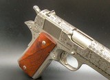 ROCK ISLAND ARMORY MATTE NICKEL 1911 GI - MAYAN AZTEC ENGRAVED - California Compliance - 1 of 7