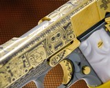 CHARLES DALY - 24K Gold & Black Chrome Plated 1911 - MAYAN AZTEC Engraved - 1 of 7