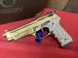 GIRSAN Regard MC Deluxe 9mm Gold Engraved Beretta 92 Clone - 4 of 7