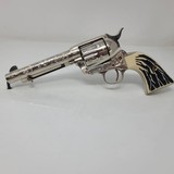 COLT single action army engraved with stag grips .45 LC - 1 of 6