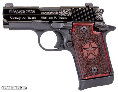 SIG SAUER P938 TEXAS ENGRAVED SILVER 9MM LUGER (9X19 PARA)