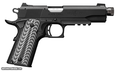 BROWNING 1911-22 BLACK LABEL SUPPRESSOR READY WITH RAIL .22 LR