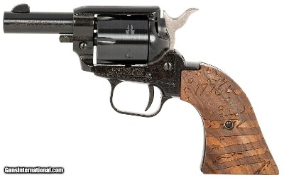 HERITAGE MFG. BARKEEP 1776 FLAG ENGRAVED WOOD GRIPS .22 LR