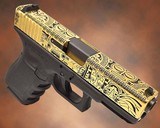 GLOCK 19, 9mm 24K GOLD Plated with MAYAN AZTEC Design 9MM LUGER (9X19 PARA) - 1 of 3